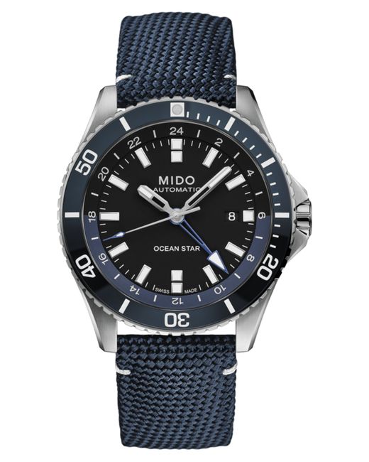Mido Swiss Automatic Ocean Star Gmt Fabric Strap Watch 44mm