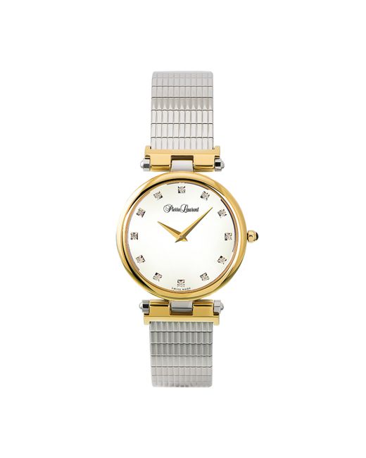 Pierre Laurent Swiss Classic Diamond 1/8 ct. t.w. Stainless Steel Bracelet Watch 33mm