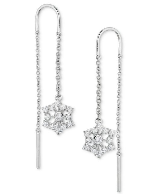 Ava Nadri Tone Pave Snowflake Earrings