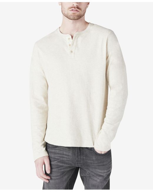 Lucky Brand Duo-Fold Henley Long Sleeve Sweater