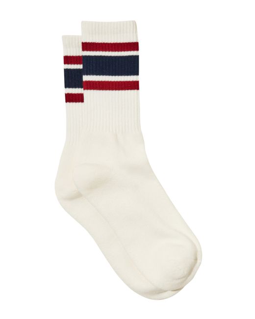 Cotton On Essential Socks Crimson Navy Triple Stri