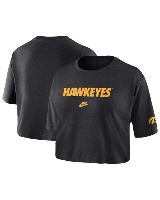 Nike Iowa Hawkeyes Wordmark Cropped T-shirt