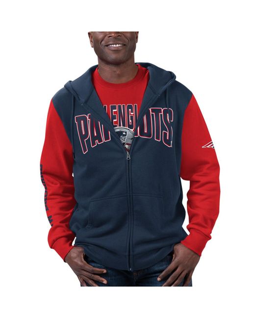 G-iii Sports By Carl Banks Red New England Patriots T-shirt and Full-Zip Hoodie Combo Set