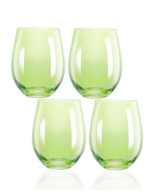 Qualia Glass Carnival Stemless 19 oz Wine Glasses Set of 4