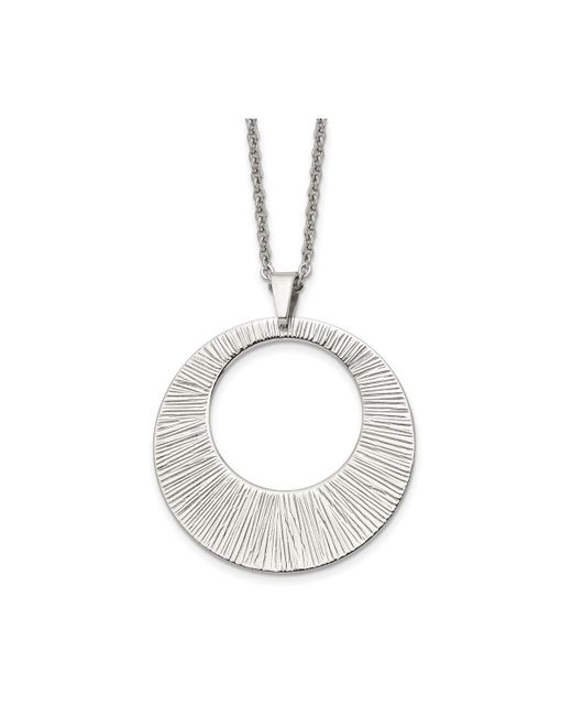 Chisel Polished Circle Pendant on a Cable Chain Necklace