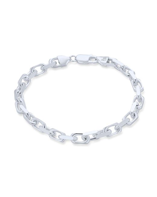 Bling Jewelry 5MM Thick Solid Heavy 925 Sterling Anchor Oval Forzata Chain Link Bracelet 9 Inch
