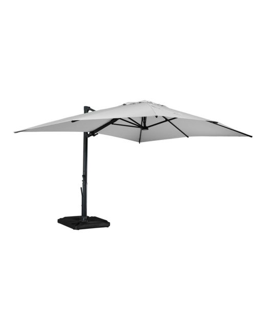 Mondawe 13ft Square Solar Led Offset Cantilever Patio Umbrella for Outdoor Shade