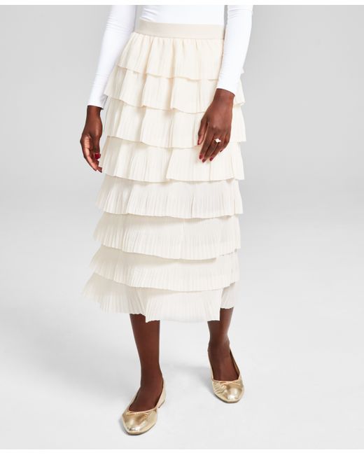 And Now This Tiered Pull-On Midi Skirt Created for