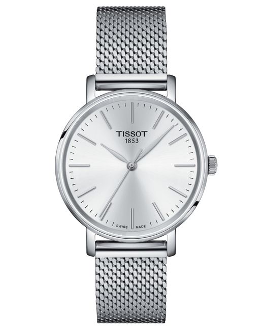 Tissot Swiss Everytime Stainless Steel Mesh Bracelet Watch 34mm