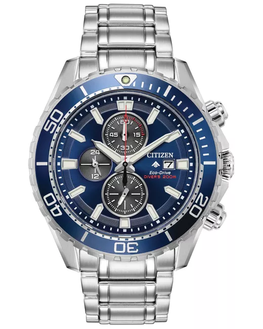 Citizen Eco-Drive Chronograph Promaster Diver Stainless Steel Bracelet Watch 46mm