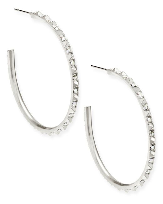 Kendra Scott Medium Pave C-Hoop Earrings 1.7