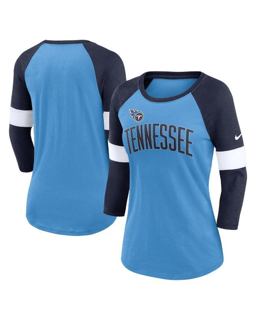 Nike Tennessee Titans and Heather Navy Football Pride Raglan 3/4-Sleeve T-shirt