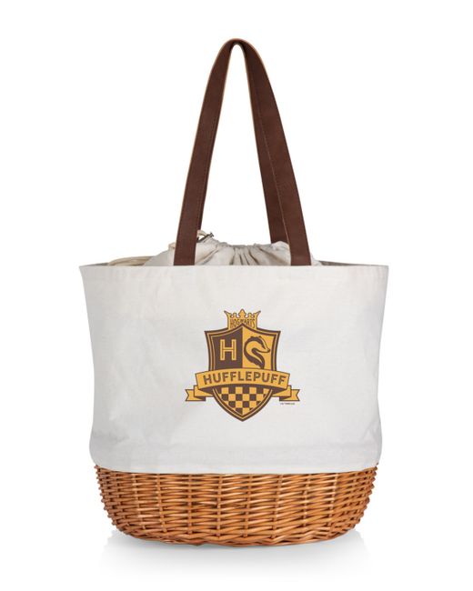 Picnic Time Harry Potter Hufflepuff Coronado Canvas and Willow Basket Tote