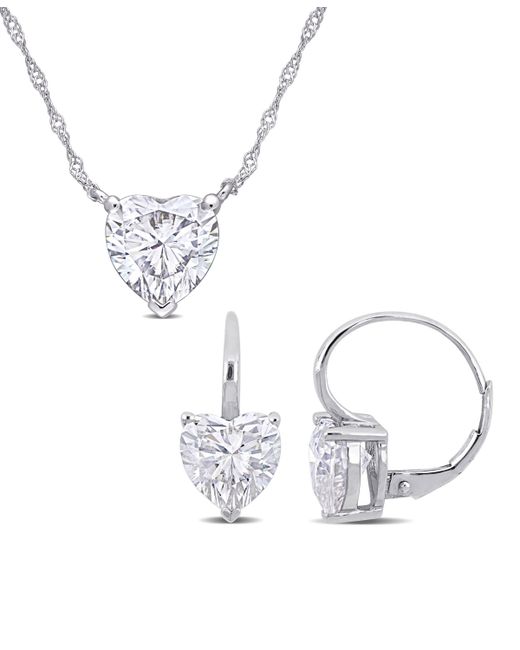 Macy's 10K Gold Heart Solitaire Necklace and Earrings Set 3 Piece