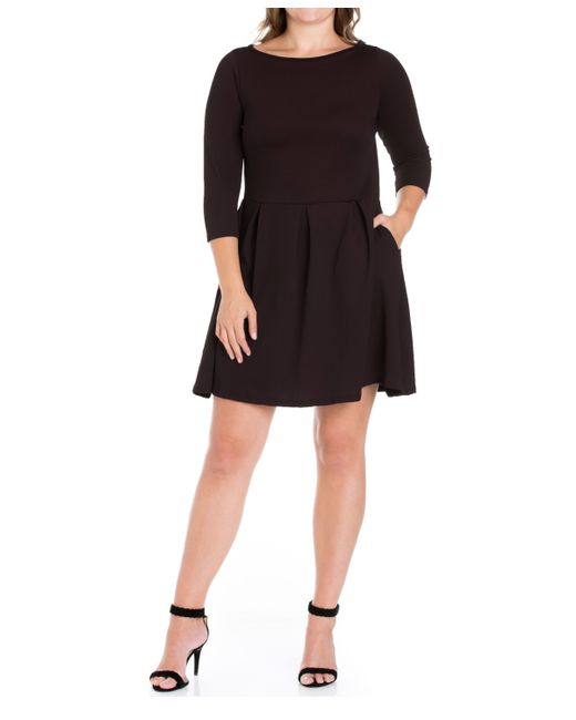 24seven Comfort Apparel Plus Perfect Fit and Flare Dress
