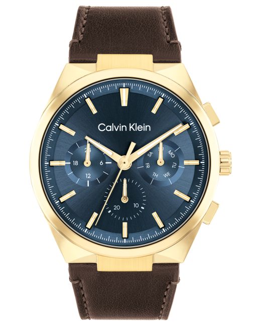 Calvin Klein Distinguish Leather Strap Watch 44mm