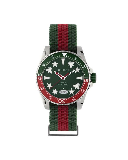Gucci Dive Red Fabric Strap Watch 40mm