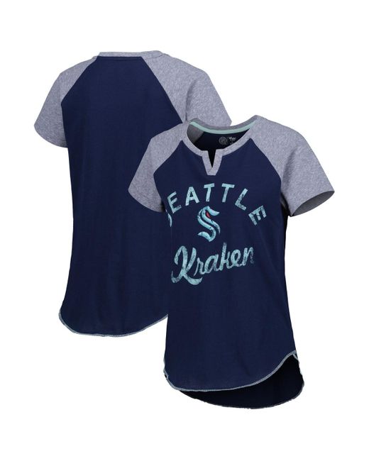 Starter Seattle Kraken Grand Slam Raglan Notch Neck T-shirt