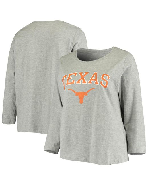Profile Heathered Texas Longhorns Plus Logo Long Sleeve T-shirt