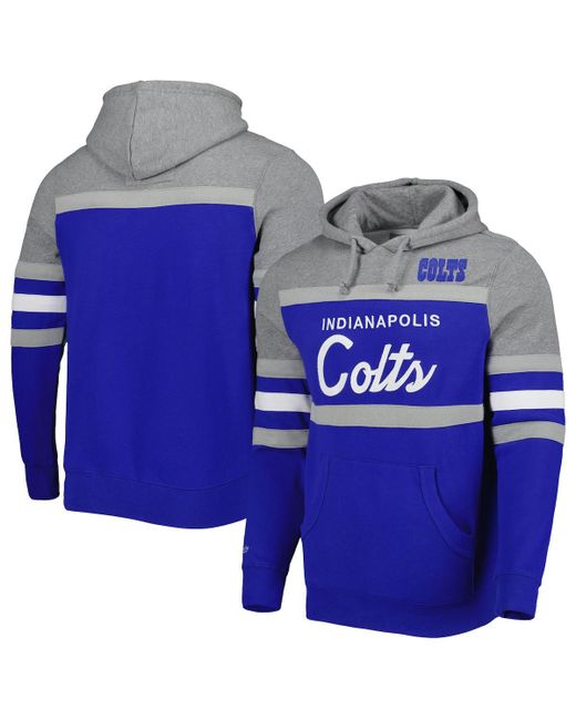 Mitchell & Ness Heathered Indianapolis Colts Head Coach Pullover Hoodie