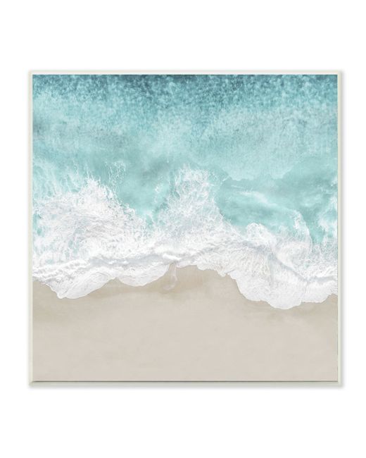 Stupell Industries Sea Foam Sandy Beach Soft Blue Coast Art 12 x