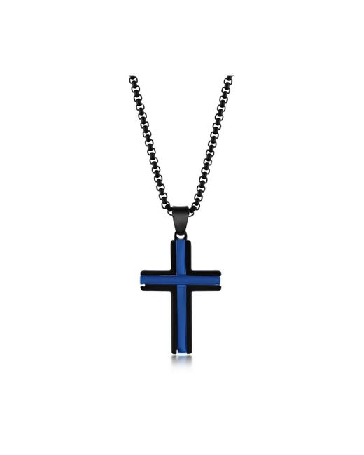 Metallo Black Plated Cross Necklace