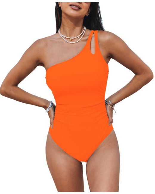 Cupshe Tummy Control One Shoulder Cutout Slimming Piece Swimsuit