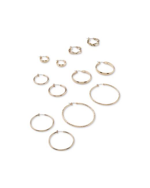 AK Anne Klein Tone Or Gold Assorted Hoop Earrings Collection