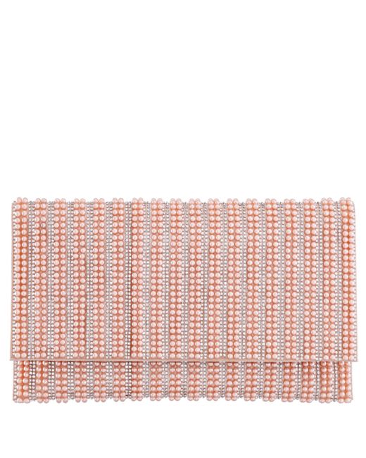 Nina Allover Imitation Pearl and Crystal Envelope Clutch