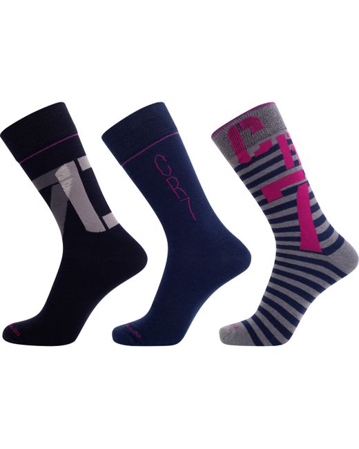 Cr7 Fashion Socks Pack of 3 Black Gray Pink