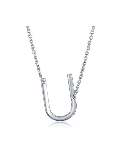 Simona Sterling Sideways Initial Necklace