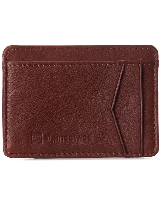Alpine Swiss Rfid Safe Minimalist Front Pocket Wallet Leather Thin Card Case