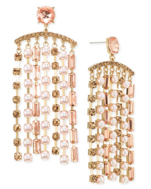 I.N.C. International Concepts Crystal Imitation Pearl Shaky Statement Earrings Created for
