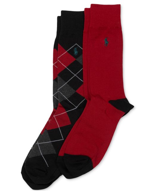 Polo Ralph Lauren Argyle Slack Socks 2-Pack Charcoal