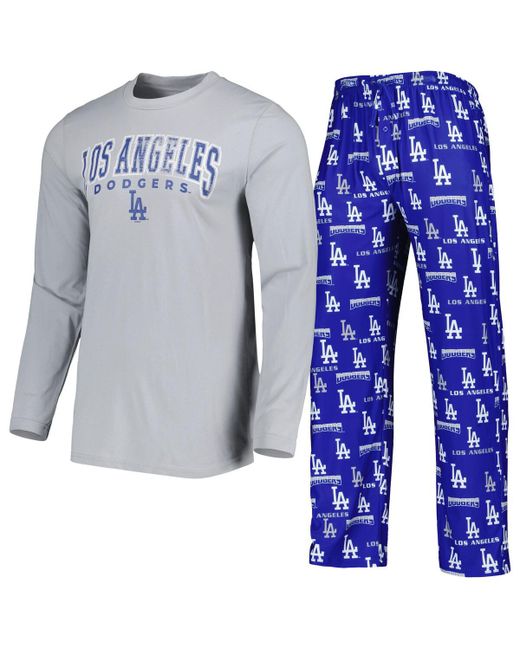 Concepts Sport Los Angeles Dodgers Breakthrough Long Sleeve Top and Pants Sleep Set