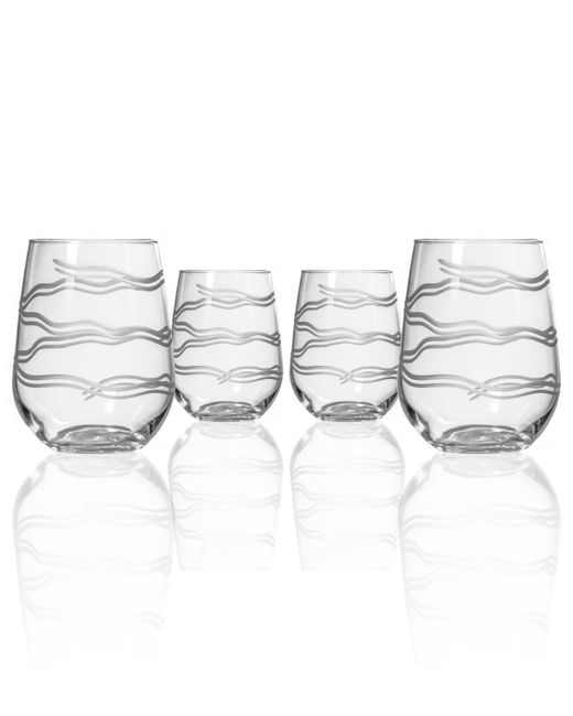 Rolf Glass Good Vibrations Stemless 17Oz Set Of 4 Glasses