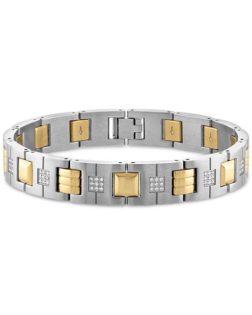 Macy's Diamond Watch Link Bracelet 1/2 ct. t.w. Stainless and Gold-Tone Ion-Plate