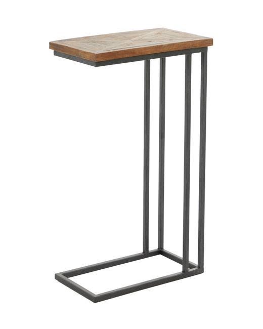 Rosemary Lane Rustic Accent Table with Wood Top 19 x 11 26
