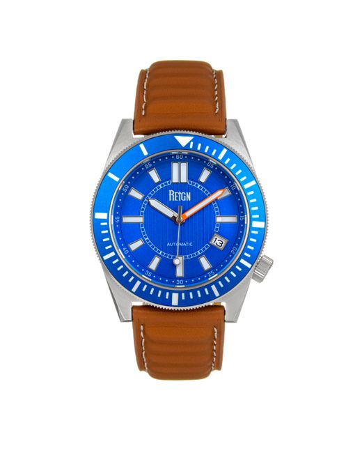 Reign Francis Leather Watch Blue 42mm blue