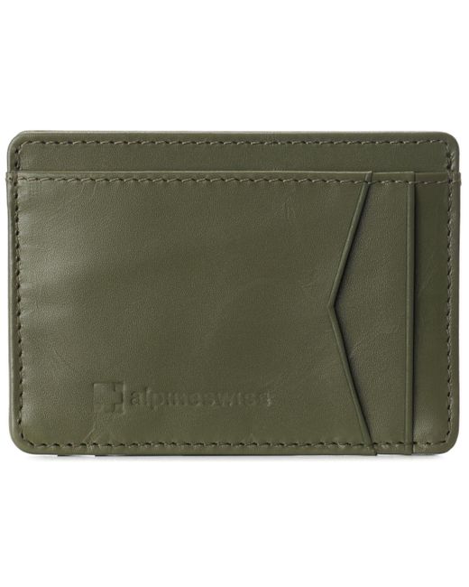 Alpine Swiss Rfid Safe Front Pocket Wallet Smooth Leather Slim Card Holder