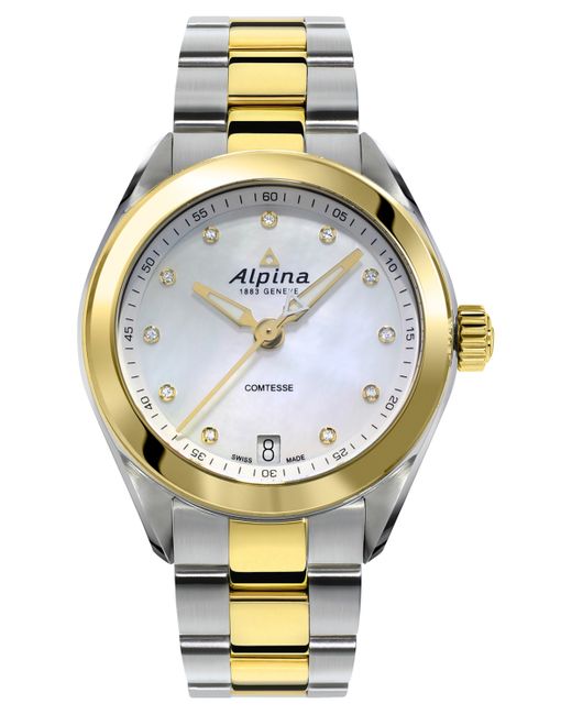 Alpina Swiss Comtesse Diamond-Accent Two-Tone Stainless Steel Bracelet Watch 34mm