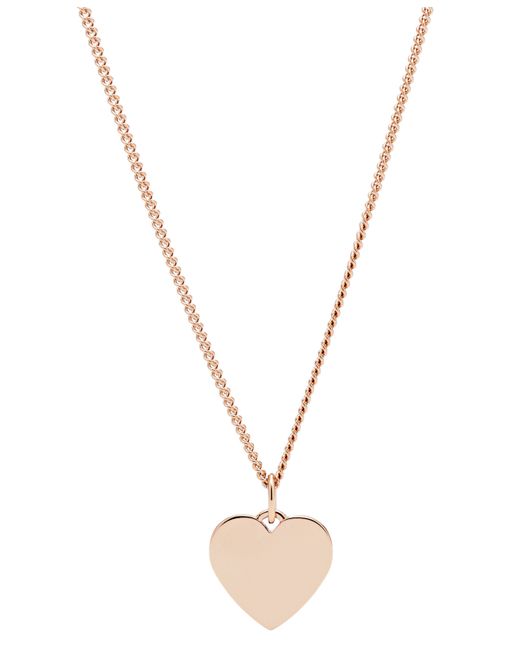 Fossil Lane Heart Stainless Steel Necklace