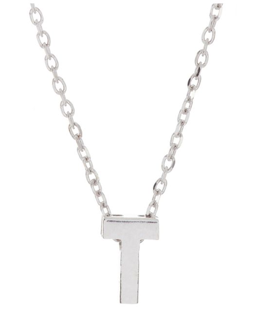 Adornia Rhodium-Plated Mini Initial A Pendant Necklace 16 2 extender T