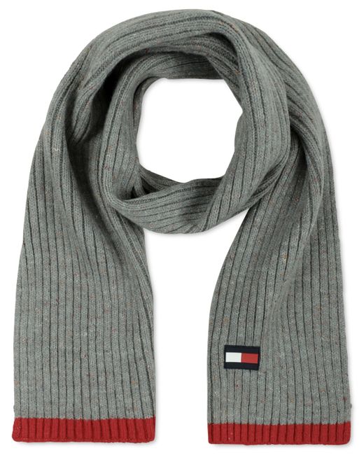 Tommy Hilfiger Rubber Flag Patch Tipped Rib Scarf