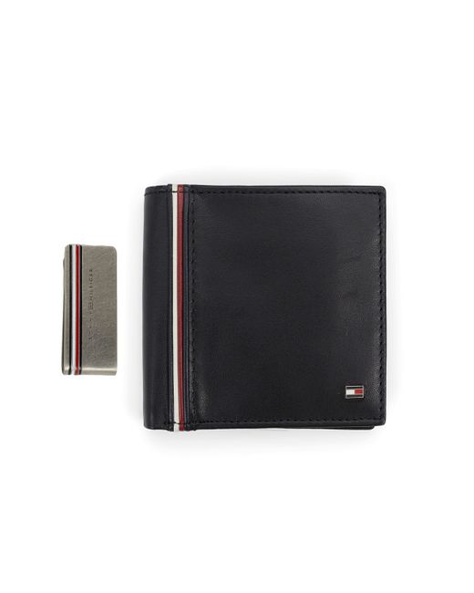 Tommy Hilfiger Rfid Global Striped Passcase Wallet and Money Clip Set