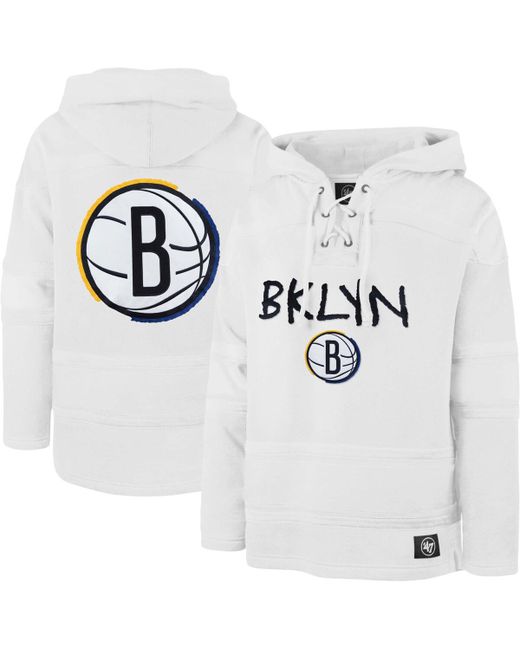 '47 Brand 47 Brand Brooklyn Nets 2022/23 Pregame Mvp Lacer Pullover Hoodie City Edition