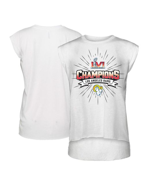 Wear By Erin Andrews Los Angeles Rams Super Bowl Lvi Champions Burst Muscle Sleeveless T-shirt