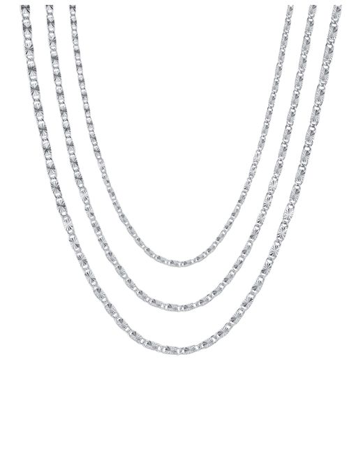 And Now This Triple Strand Diamond Cut Chain Necklace