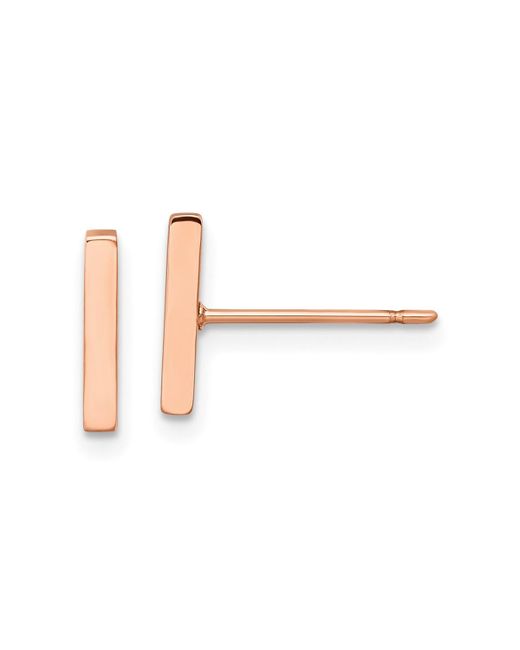 Chisel Polished Rose Ip-plated Bar Earrings