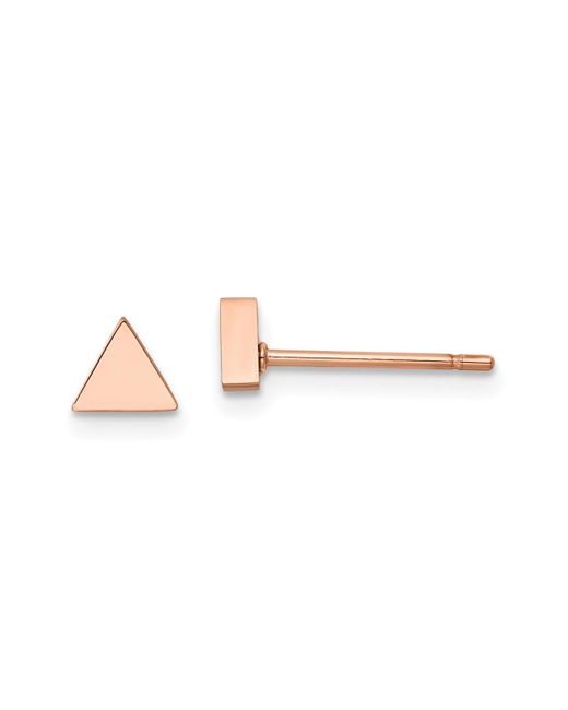 Chisel Polished Rose Ip-plated Triangle Earrings